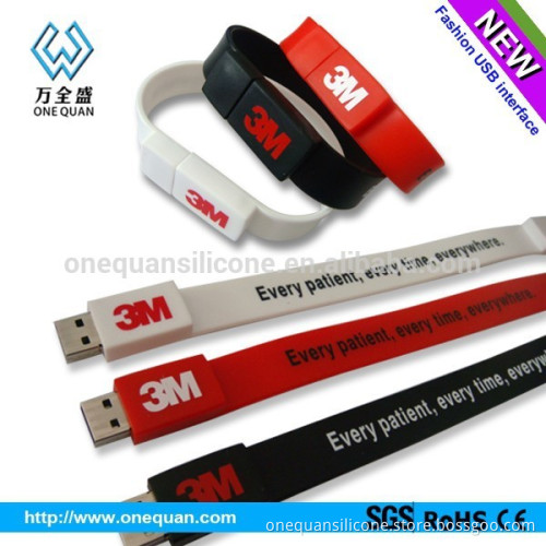 Hot sale colorful silicone USB Bracelet with factory price,Custom USB Bracelet